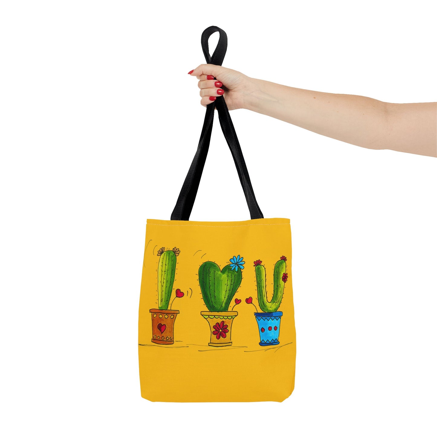 Yellow tote bag with cactus