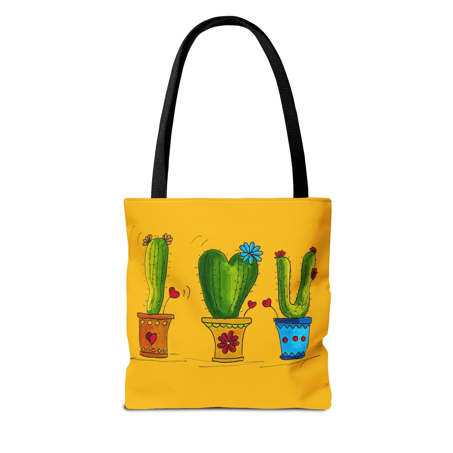 Yellow tote bag with cactus