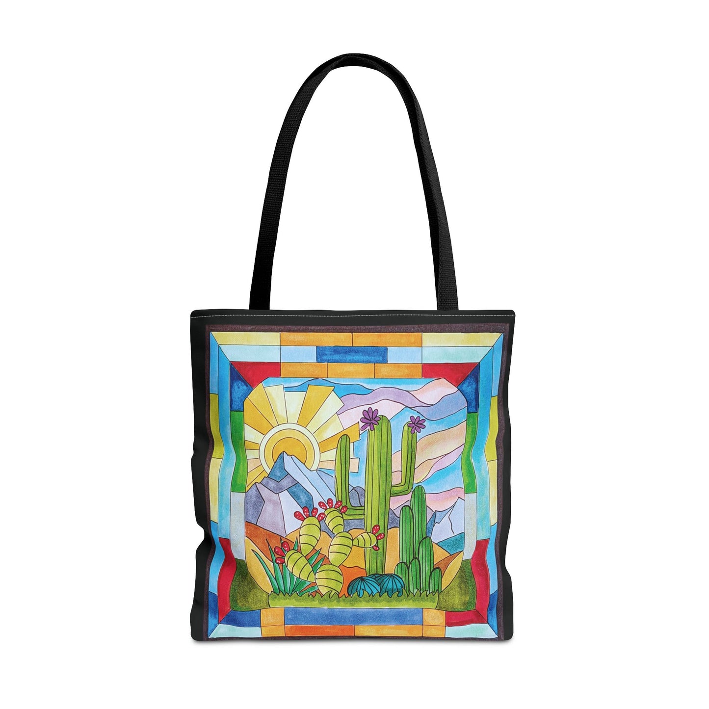 Stained glass window original art tote bag