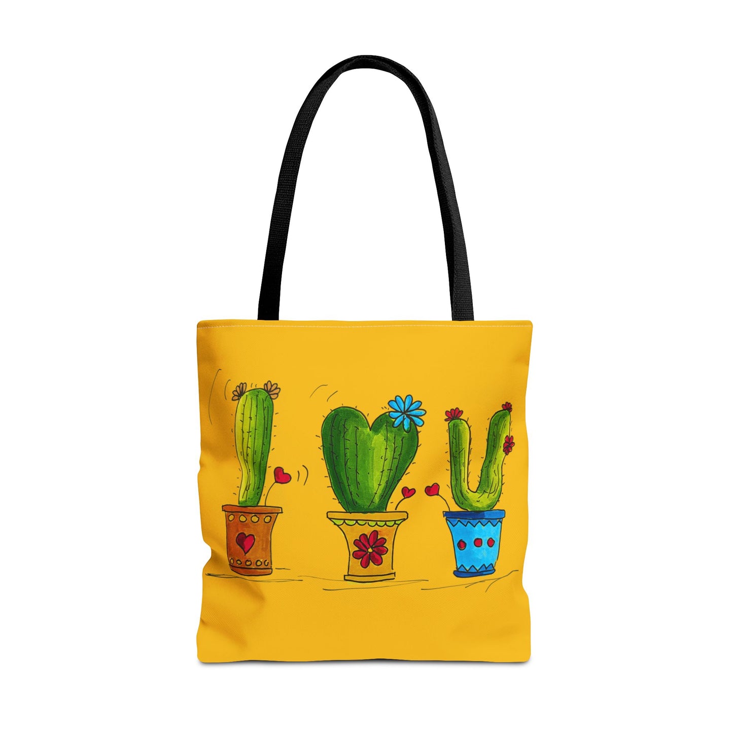 Yellow tote bag with cactus