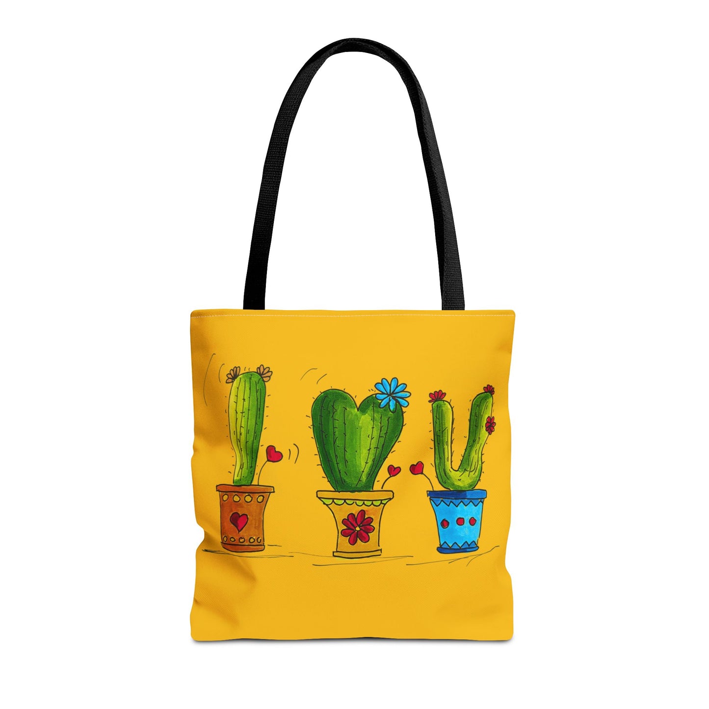Yellow tote bag with cactus
