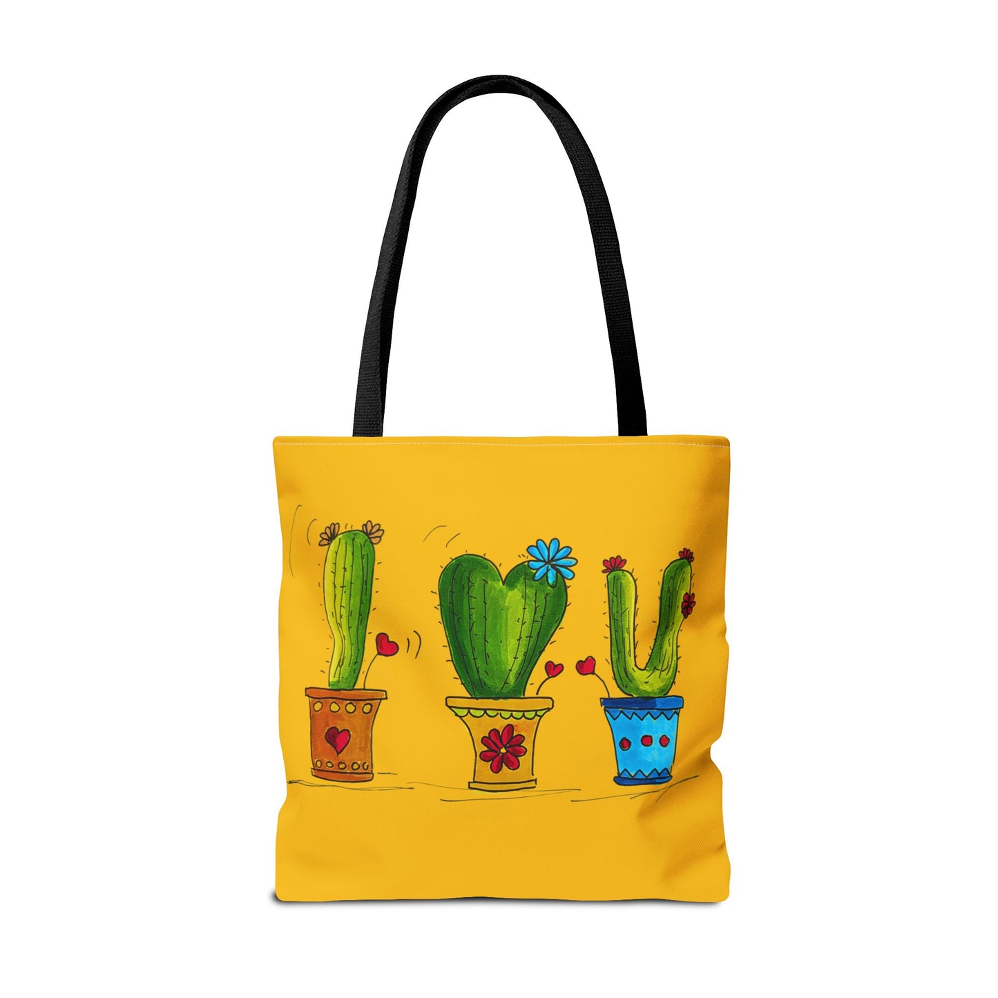 Yellow tote bag with cactus