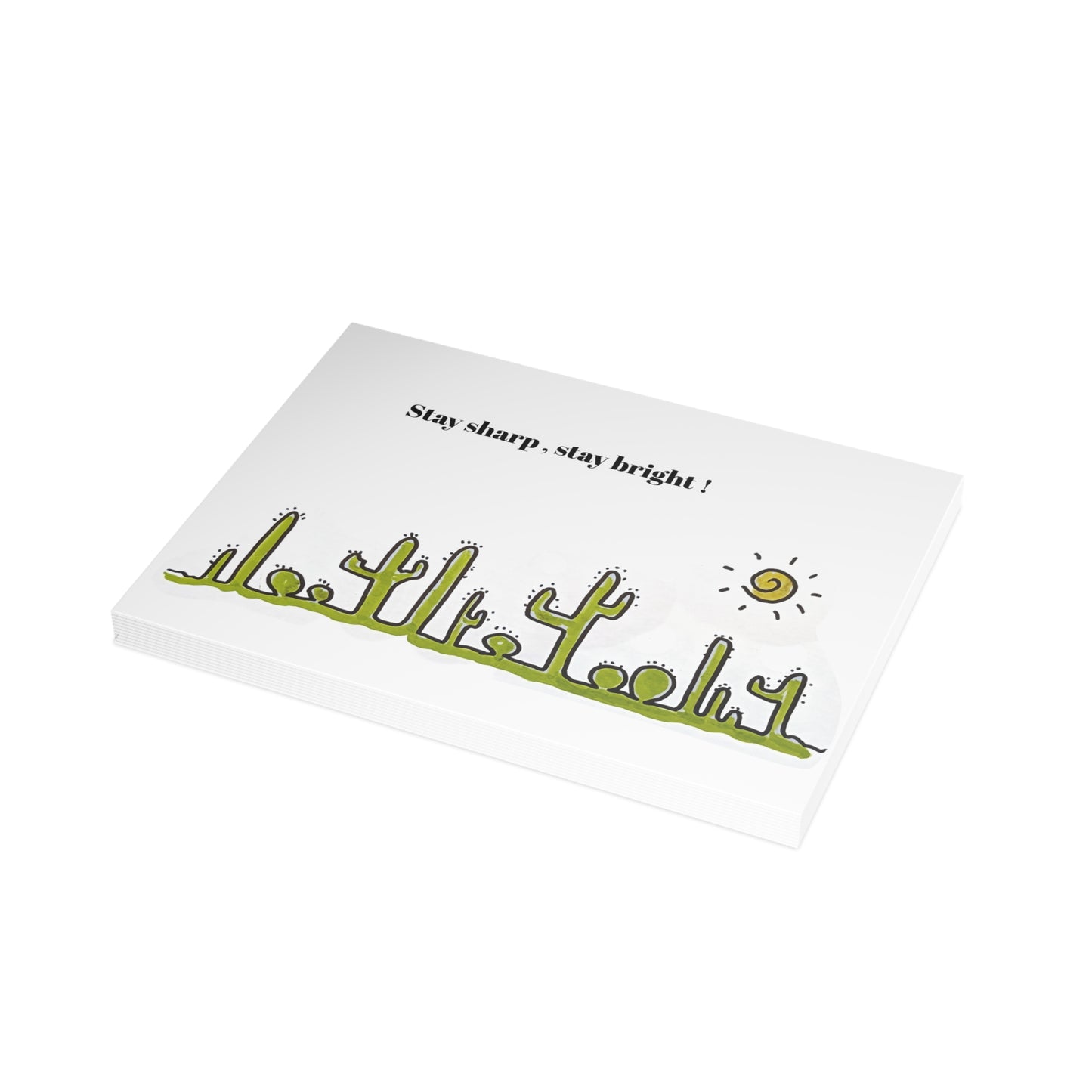 Cactus drawing postcard set of 10 - with the word Prick - punny cactus card - cactus pun