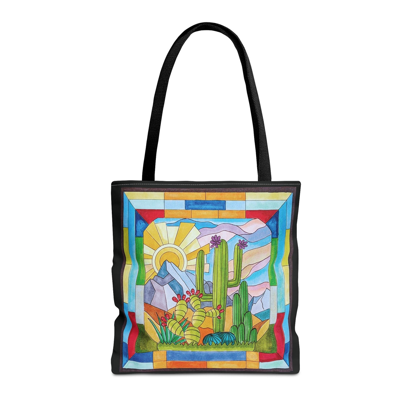 Stained glass window original art tote bag