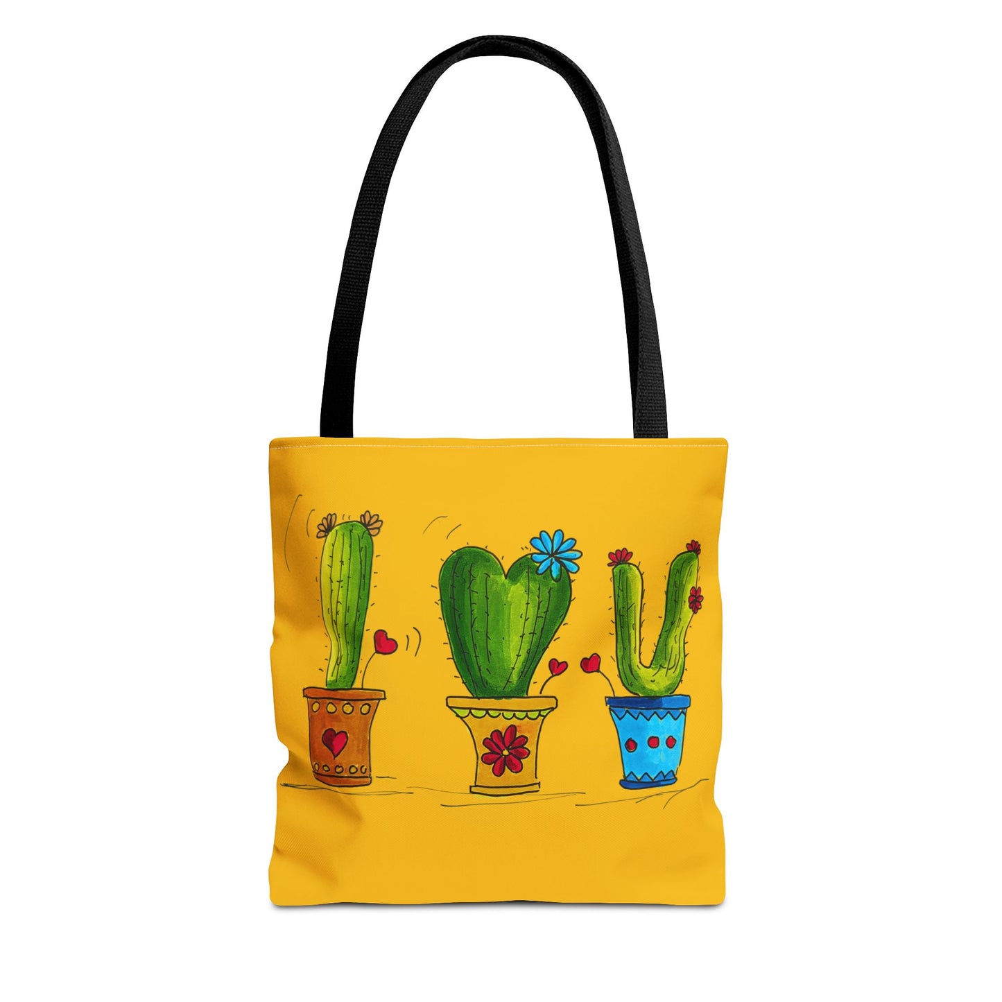 Yellow tote bag with cactus