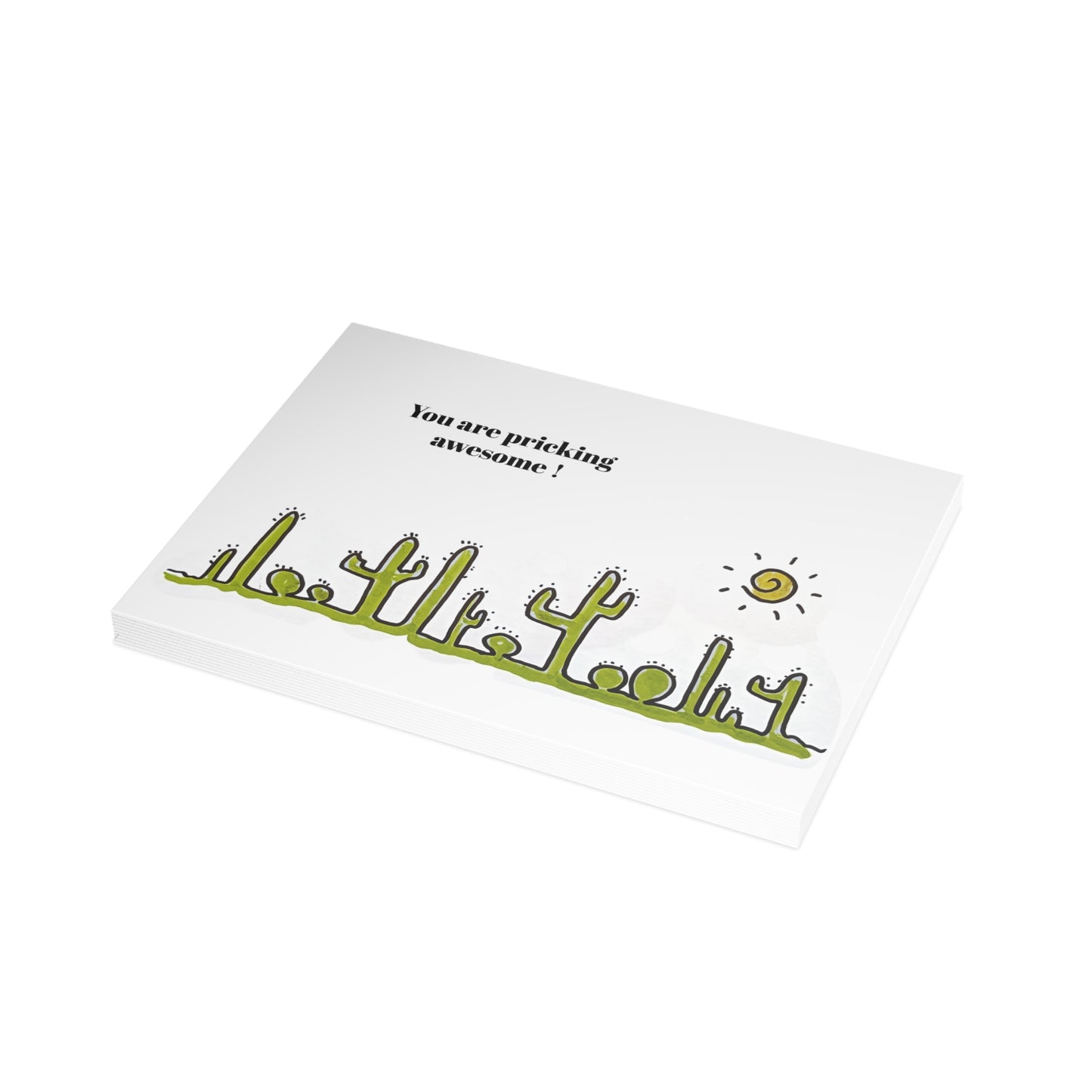 Cactus drawing postcard set of 10 - with the word Prick - punny cactus card - cactus pun