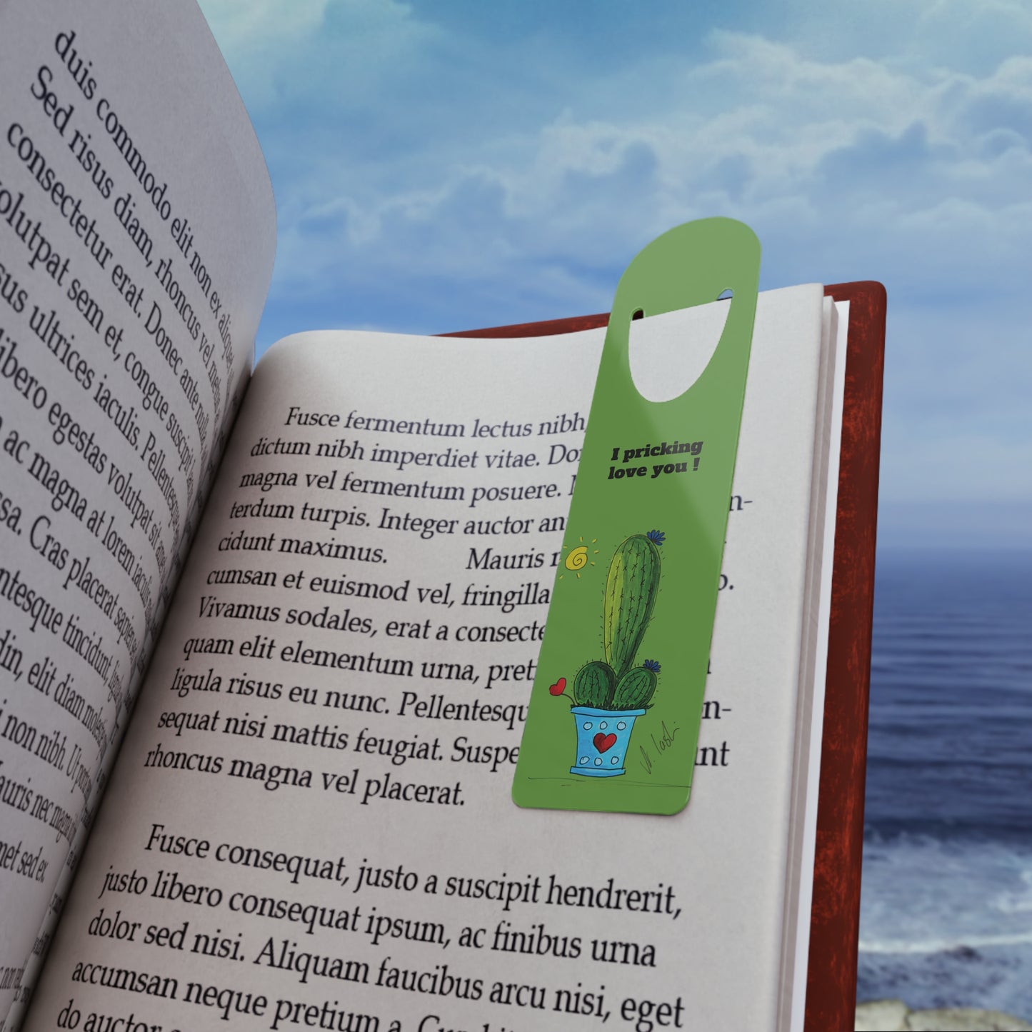 Bookmark - Cute Doodle Cactus Pot with Funny Saying