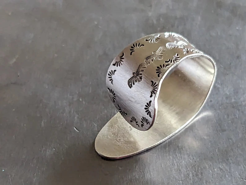 Sterling silver thumb pick - handmade