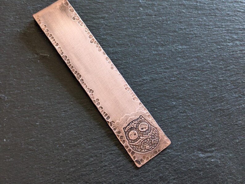 Copper bookmark with howl