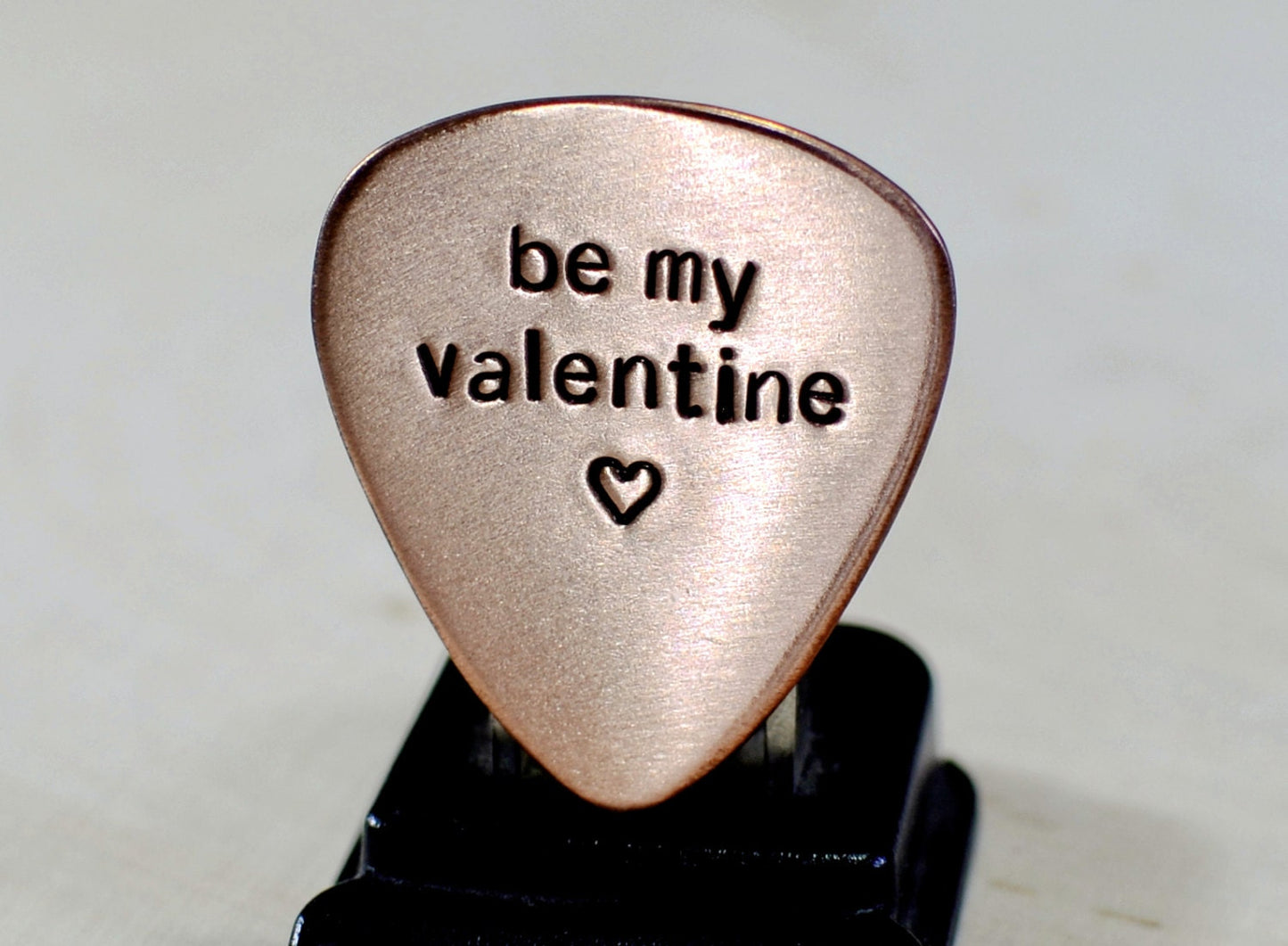 Be my Valentine Guitar Pick in various metals
