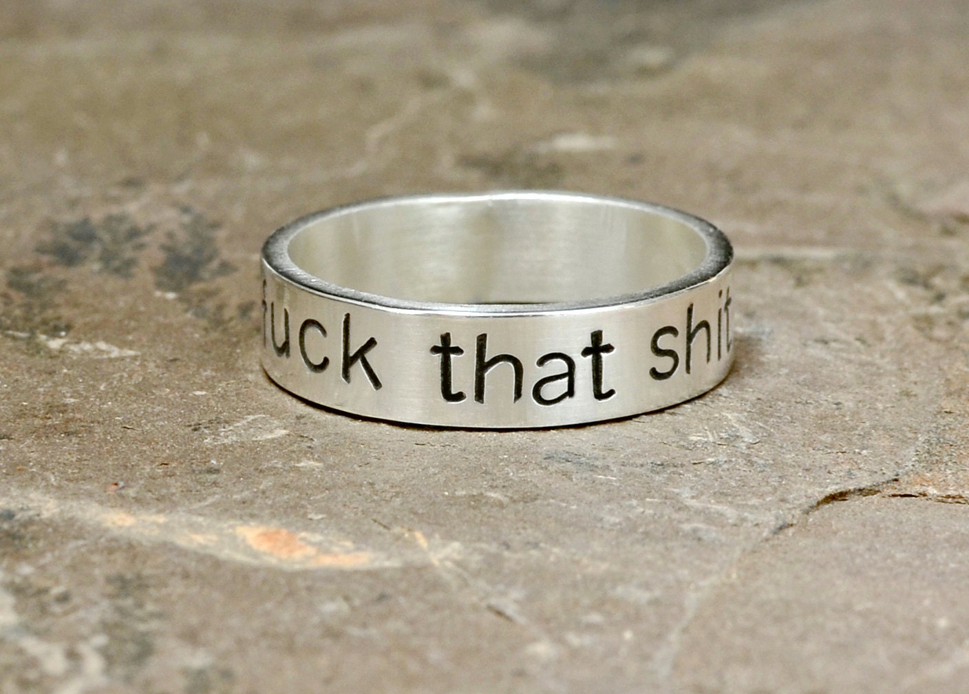 F'ck that shit ring in sterling silver