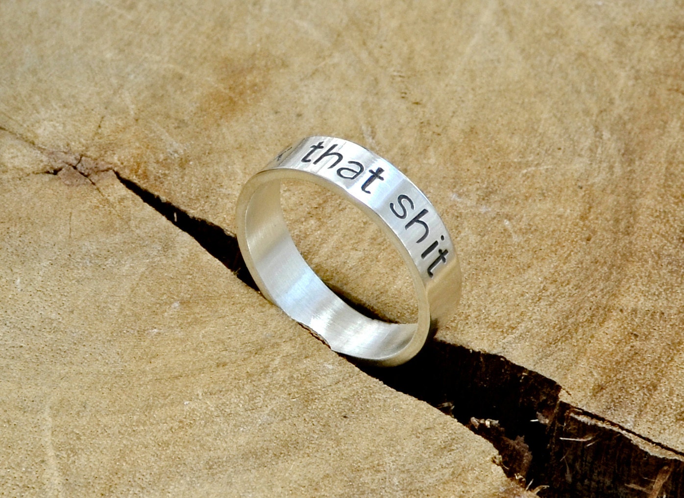 F'ck that shit ring in sterling silver