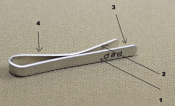 Latitude Longitude Tie Clip with Personalized Coordinates in Brass
