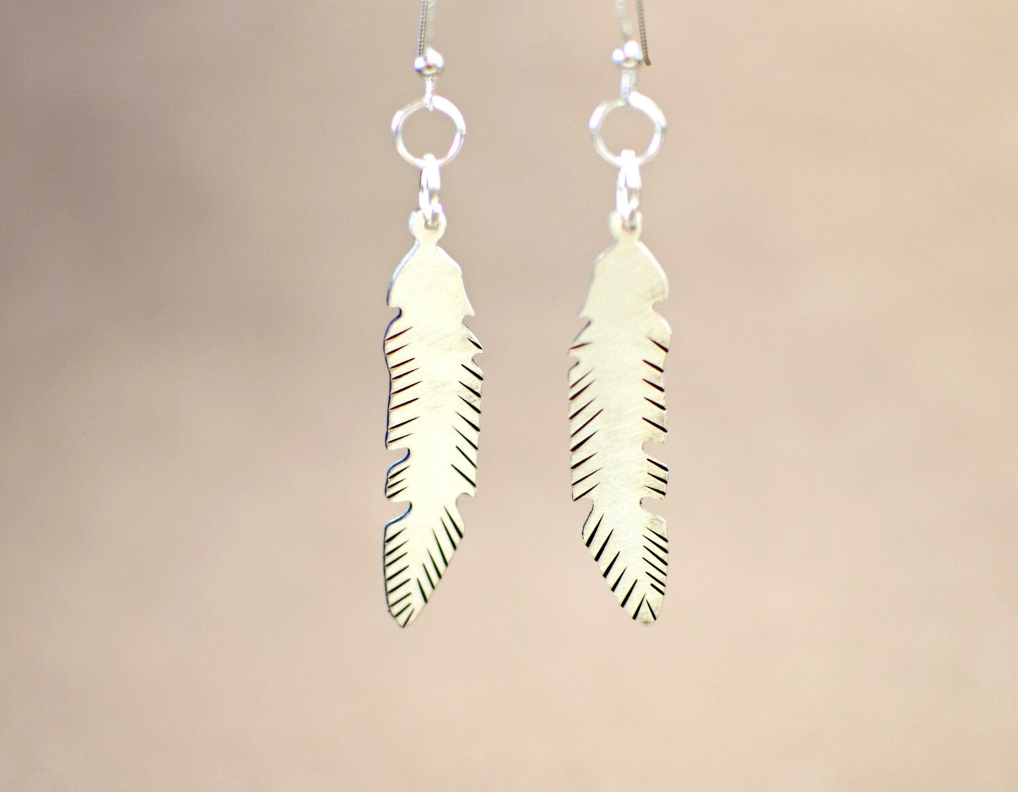 Sterling Silver Feather Earrings - Also available in your choice of metals