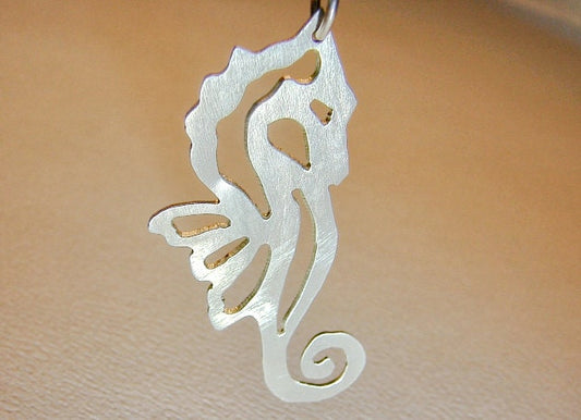 Seahorse handcrafted in sterling silver necklace