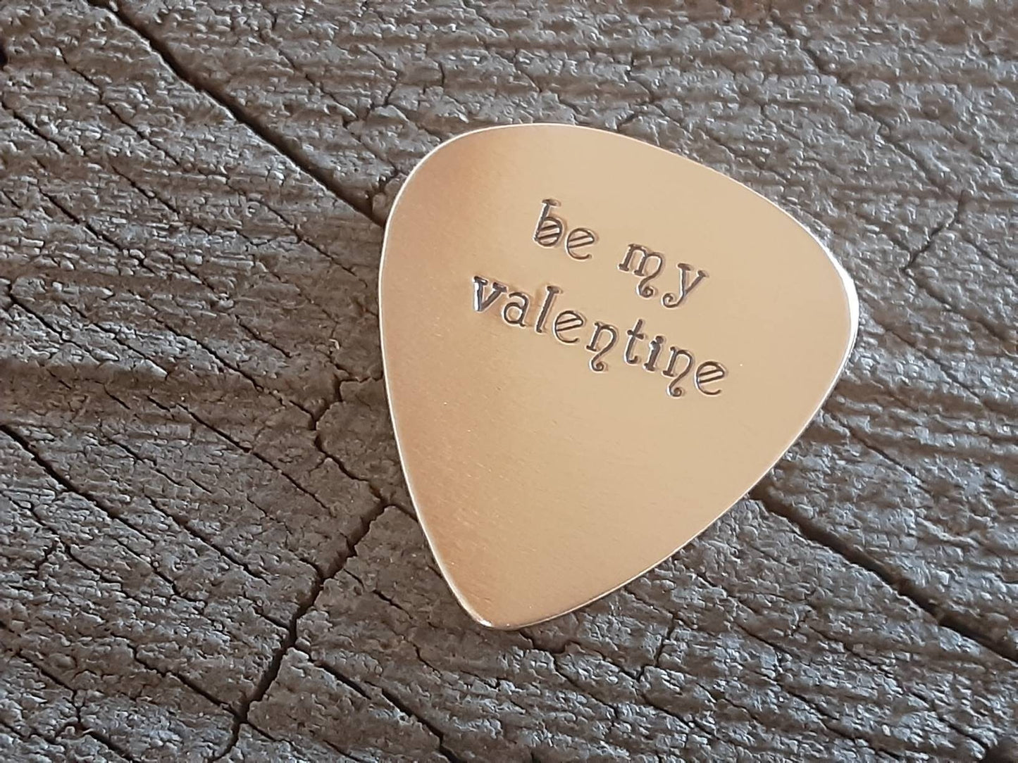 Be my Valentine bronze guitar pick for valentines day