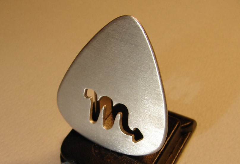 Zodiac sterling silver guitar pick