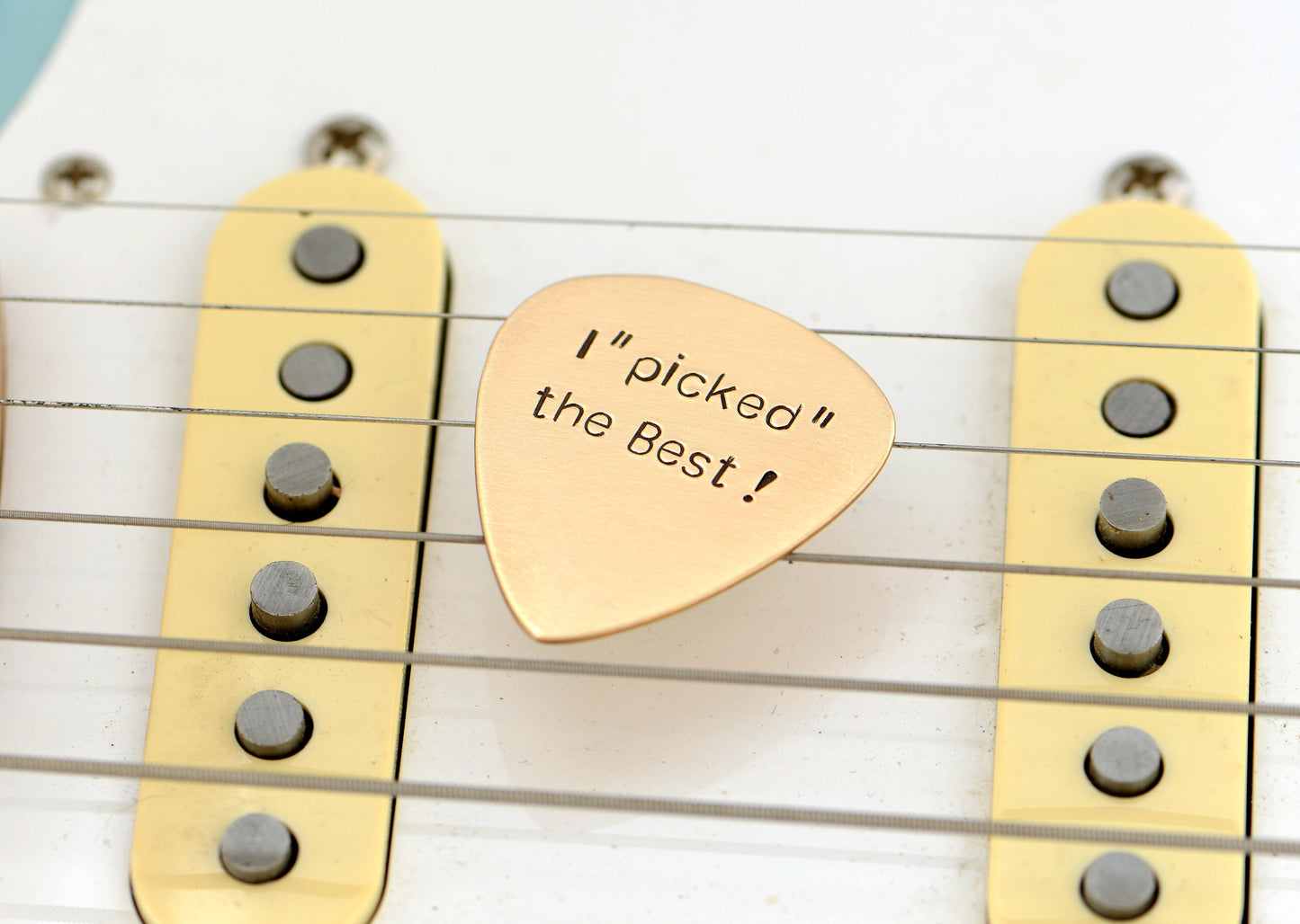 "I picked the best" guitar pick in bronze - playable