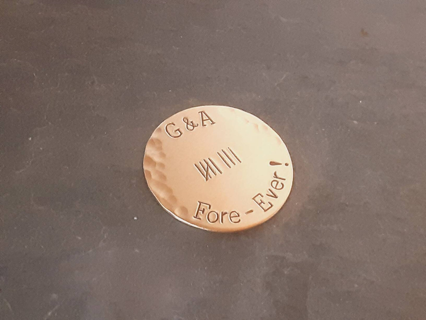 Bronze golf ball marker for 8th or bronze anniversary