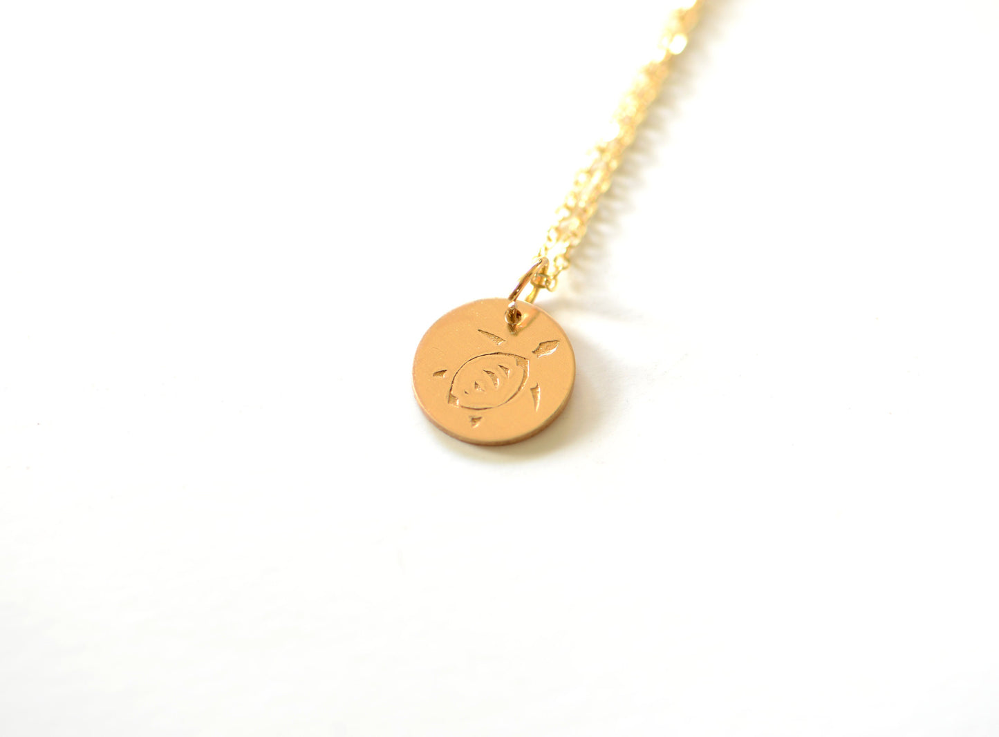 Dainty 14k gold filled turtle necklace