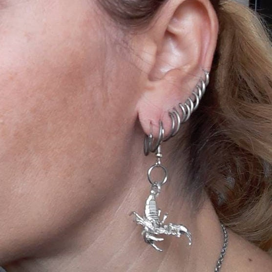 Sterling silver scorpion dangle earrings