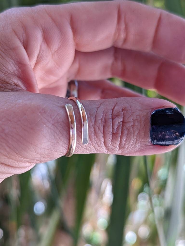 Gold filled bypass thumb ring
