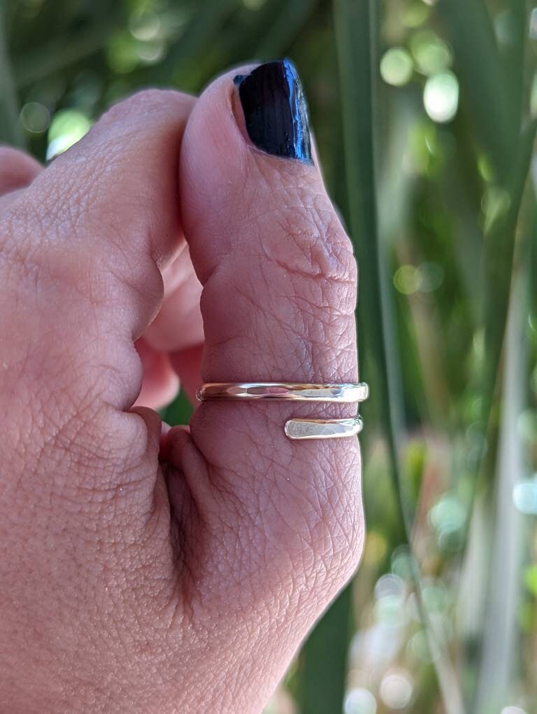 Gold filled bypass thumb ring