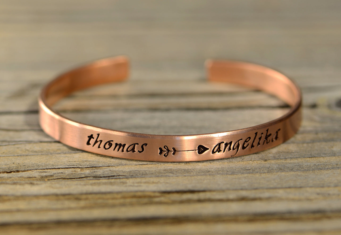 custom copper cuff bracelet for 7th anniversary or copper anniversary - copper gift