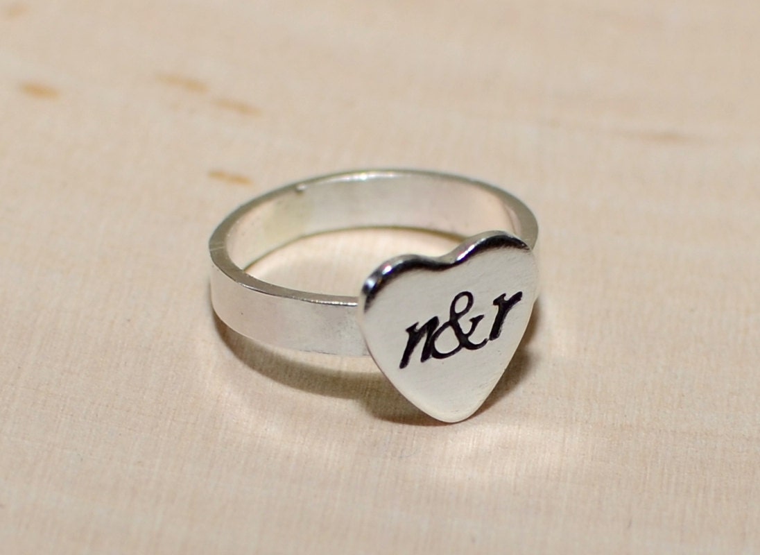 Cute and Dainty Sterling Silver Ring with initials