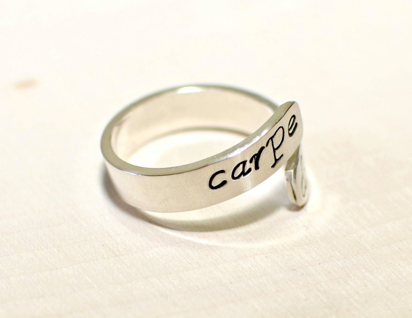 Carpe Diem Wrap Around Bypass Ring in 925 Sterling Silver