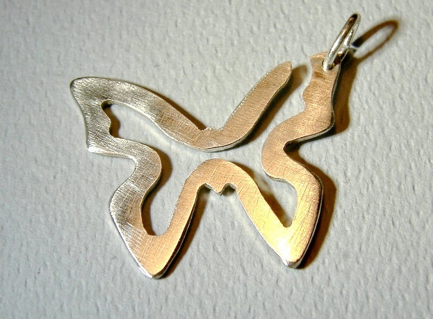 Airy Butterfly Necklace in Sterling Silver