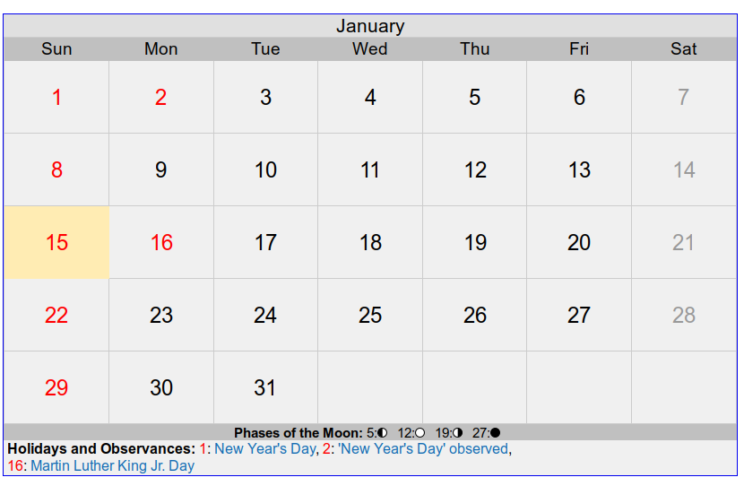 March April Schedule
