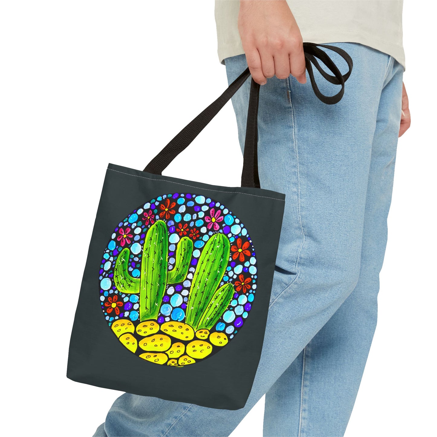 Copy of Cactus Doodle Canvas Tote Bag — Cute Hand-Drawn Succulent Design