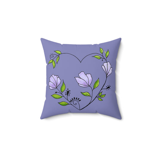 Flower heart pillow
