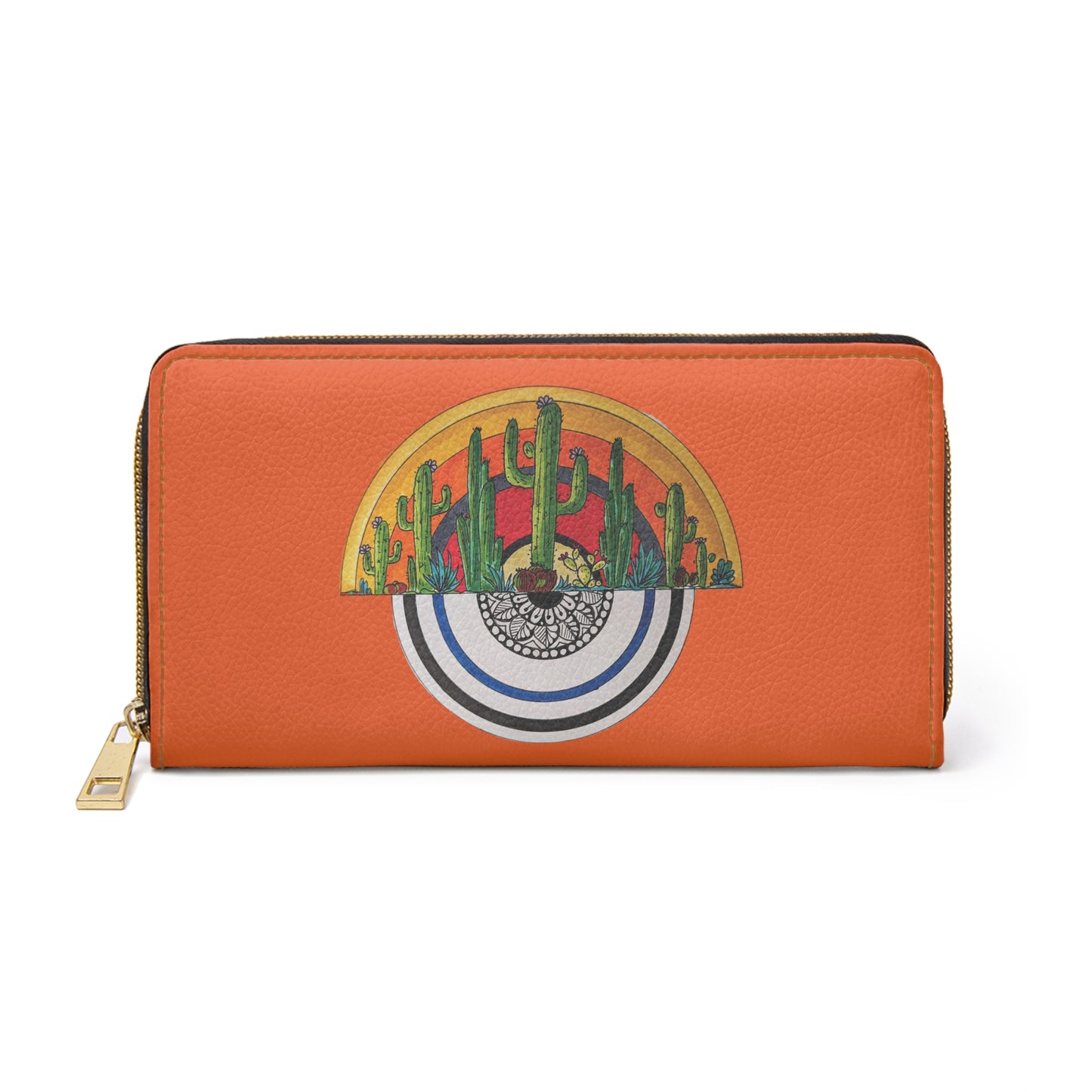 Cactus Doodle Zipper Wallet — Original Two-Sided Cactus Art