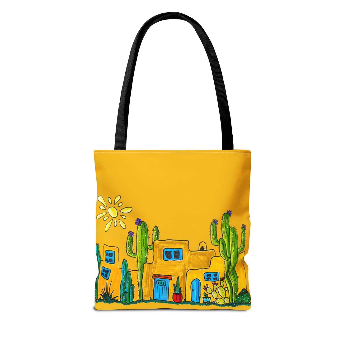 Yellow Tote bag with desert scenery
