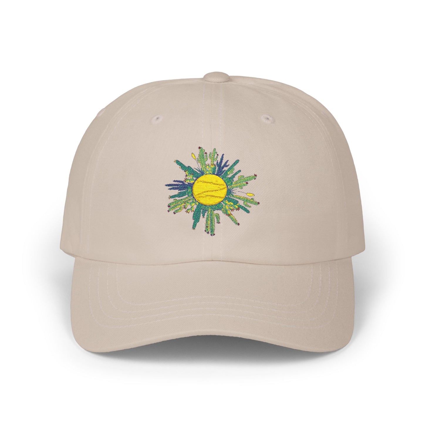Cactus Sun Dad Cap – Hand-Drawn Doodle Baseball Hat