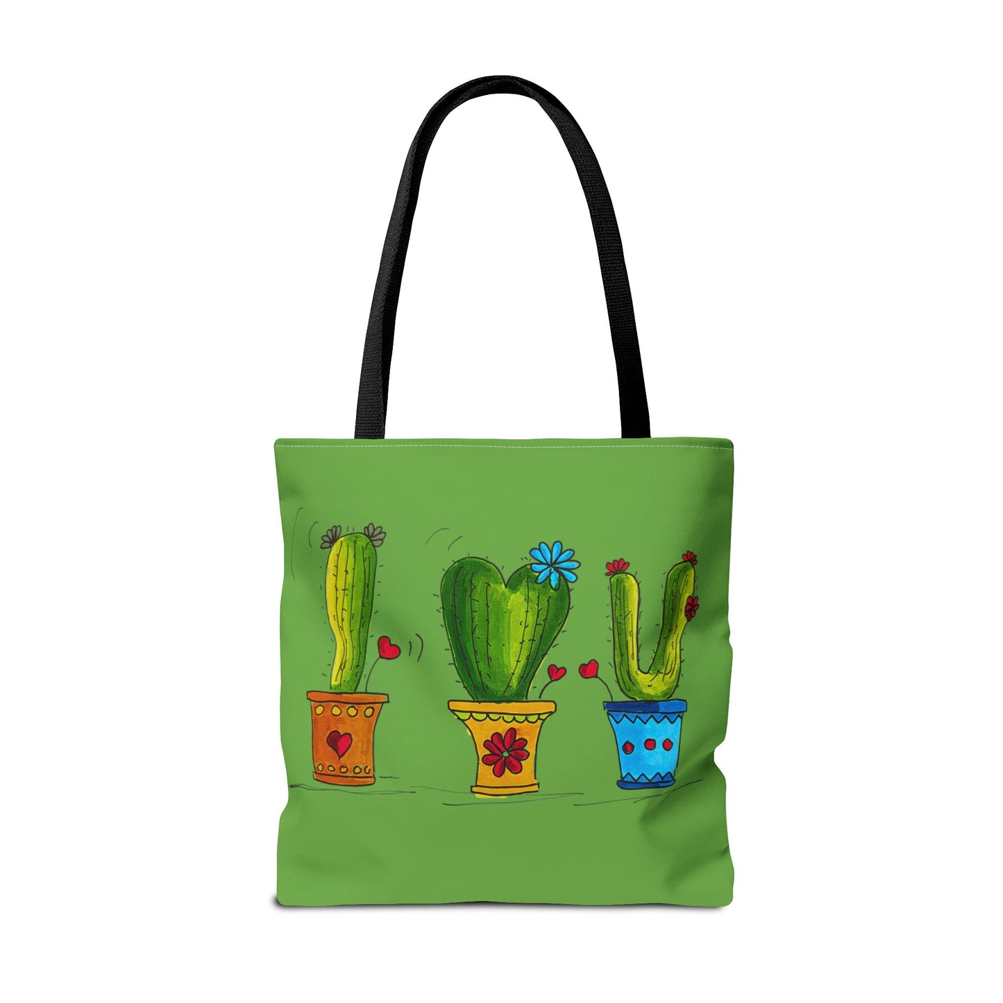 Cactus Doodle Green Tote Bag