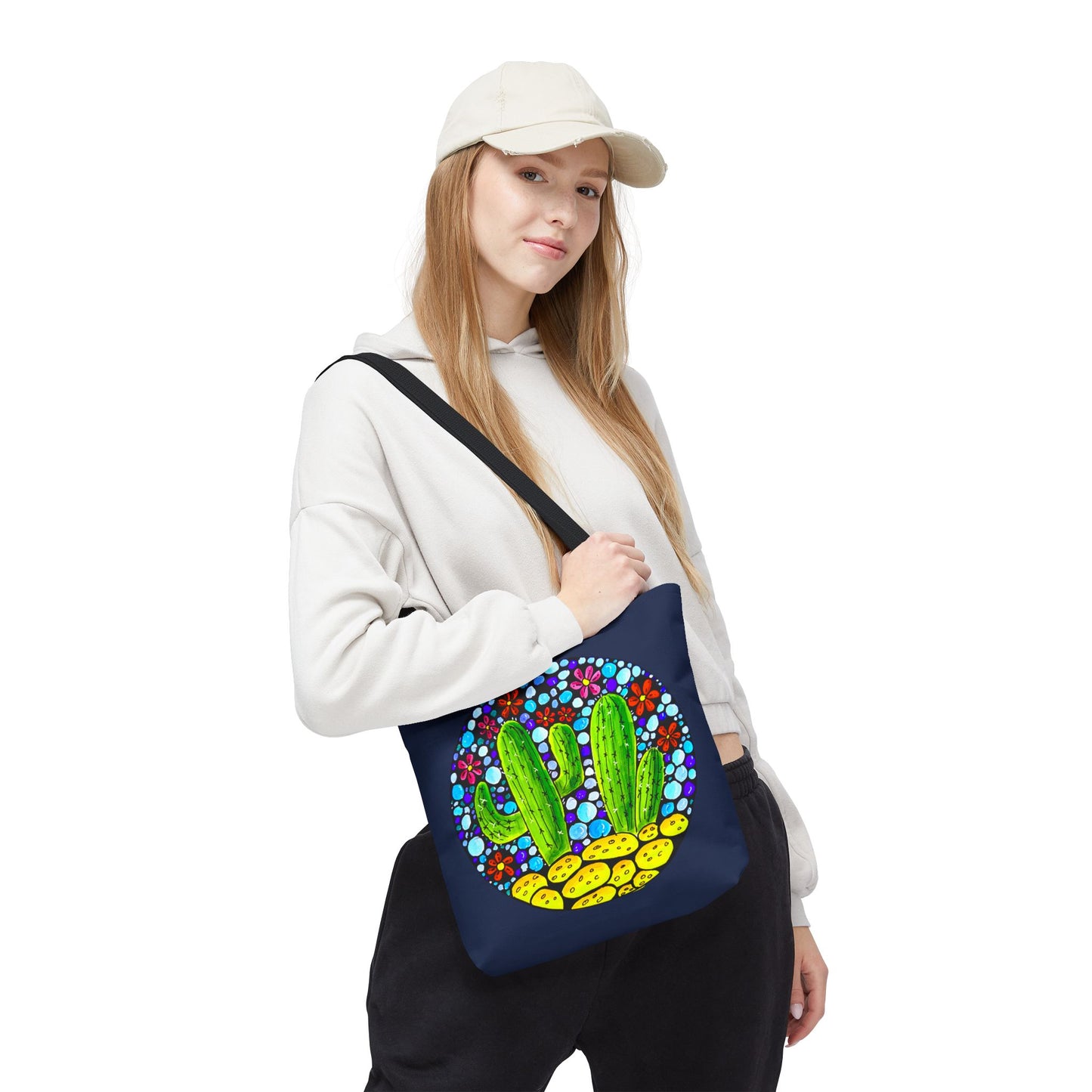Copy of Cactus Doodle Canvas Tote Bag — Cute Hand-Drawn Succulent Design