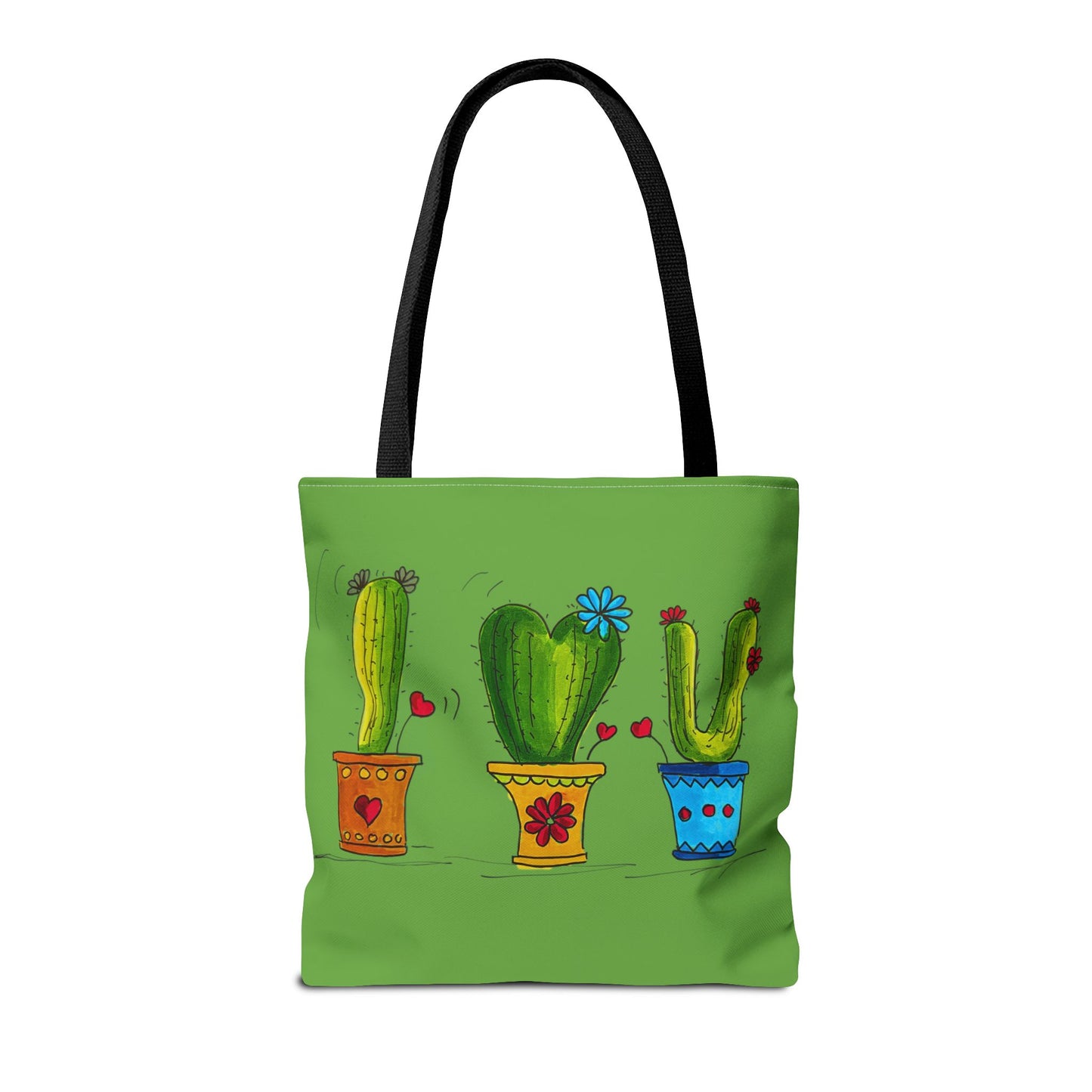 Cactus Doodle Green Tote Bag
