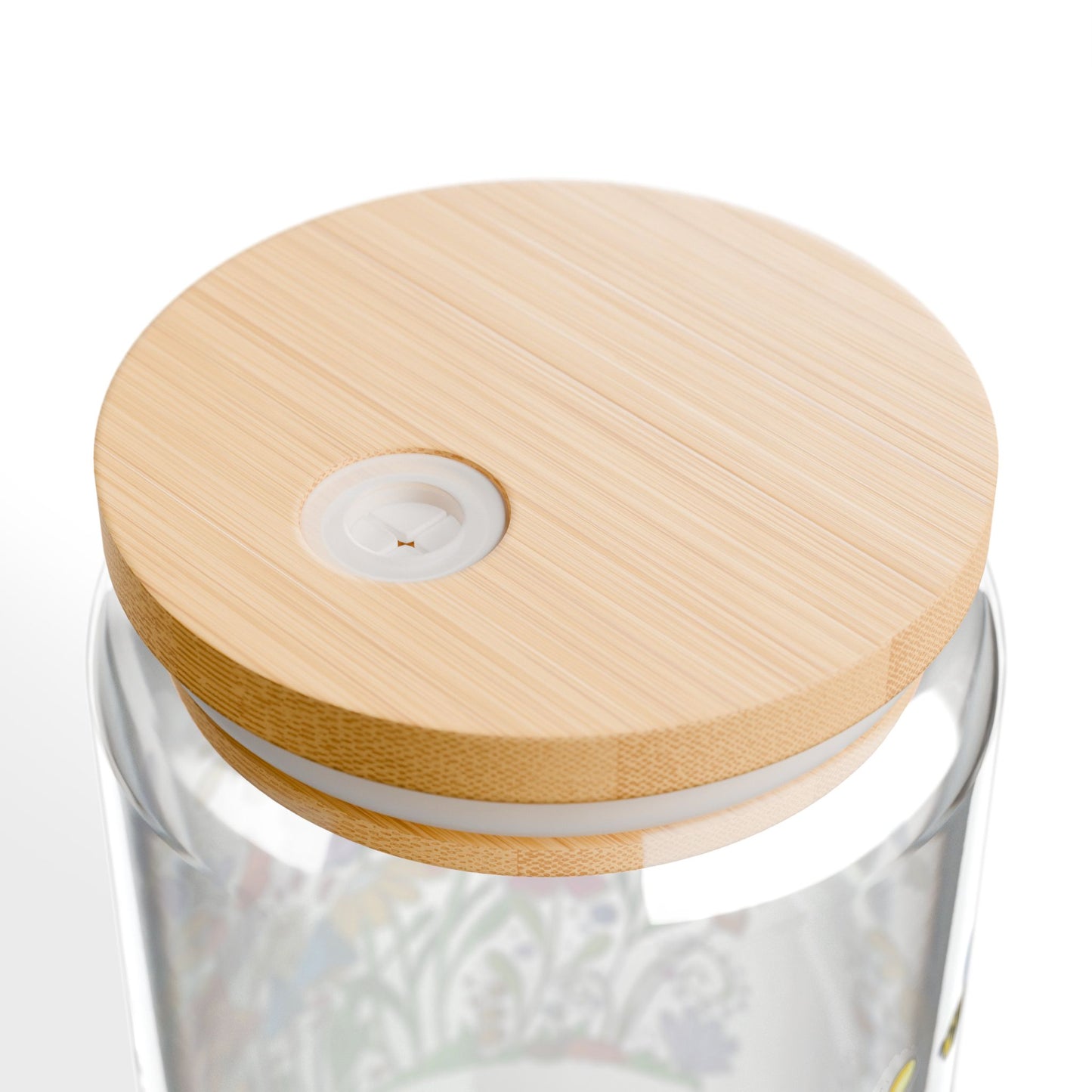 Zen Doodle Floral & Mushroom Sipper Glass — 16oz Original Art