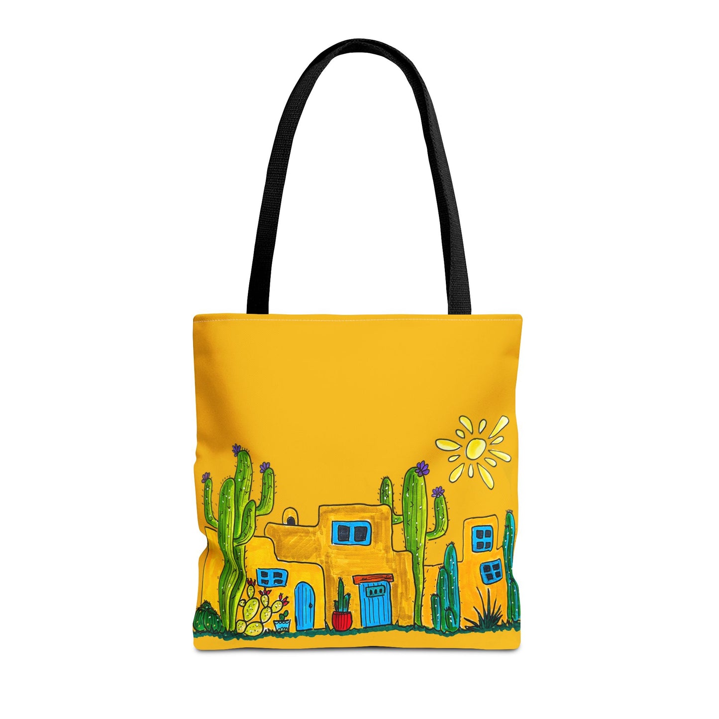 Yellow Tote bag with desert scenery