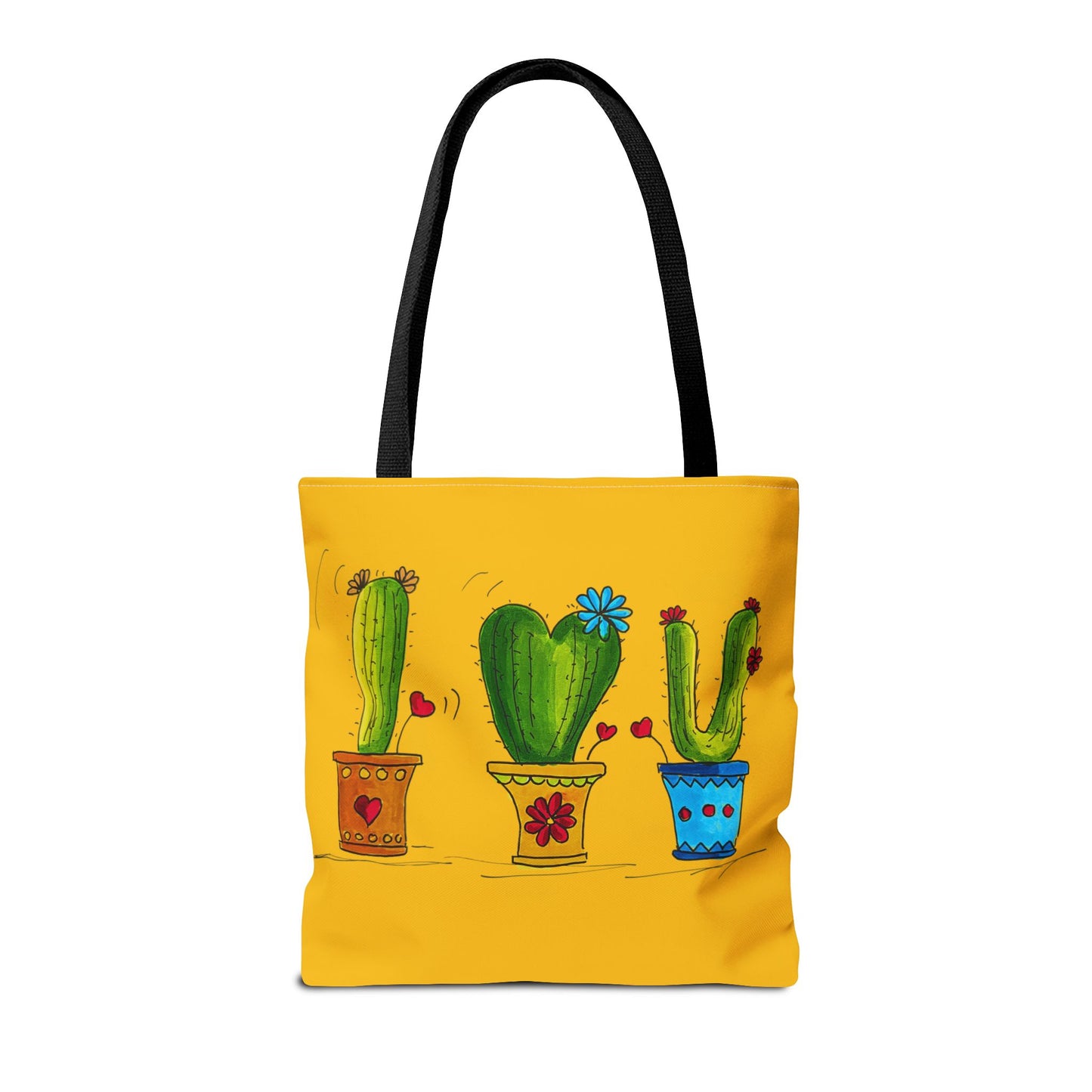 Yellow tote bag with cactus