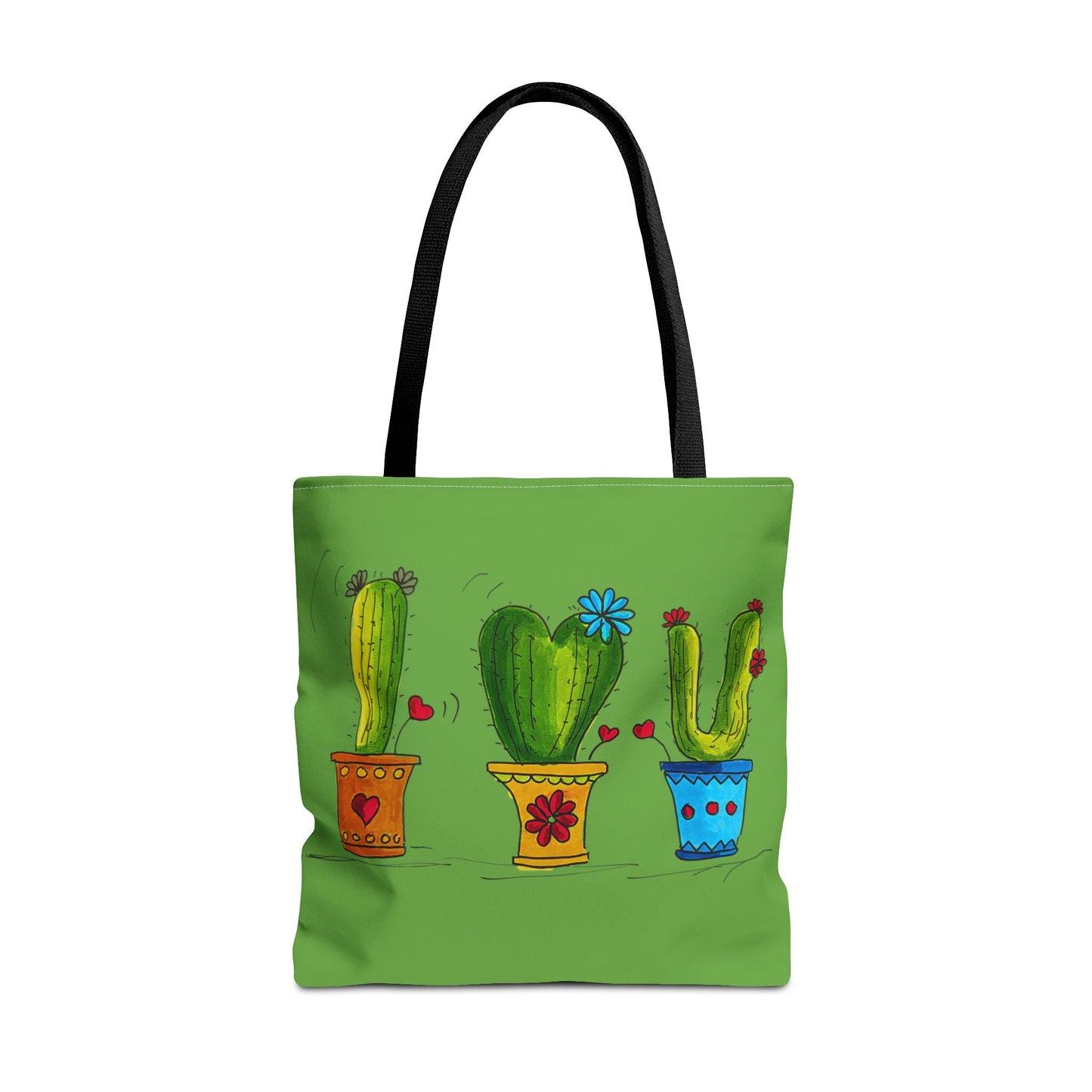 Cactus Doodle Green Tote Bag