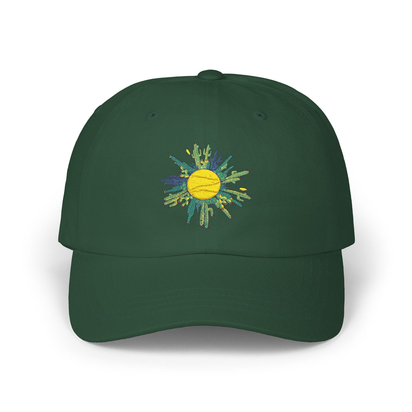 Cactus Sun Dad Cap – Hand-Drawn Doodle Baseball Hat