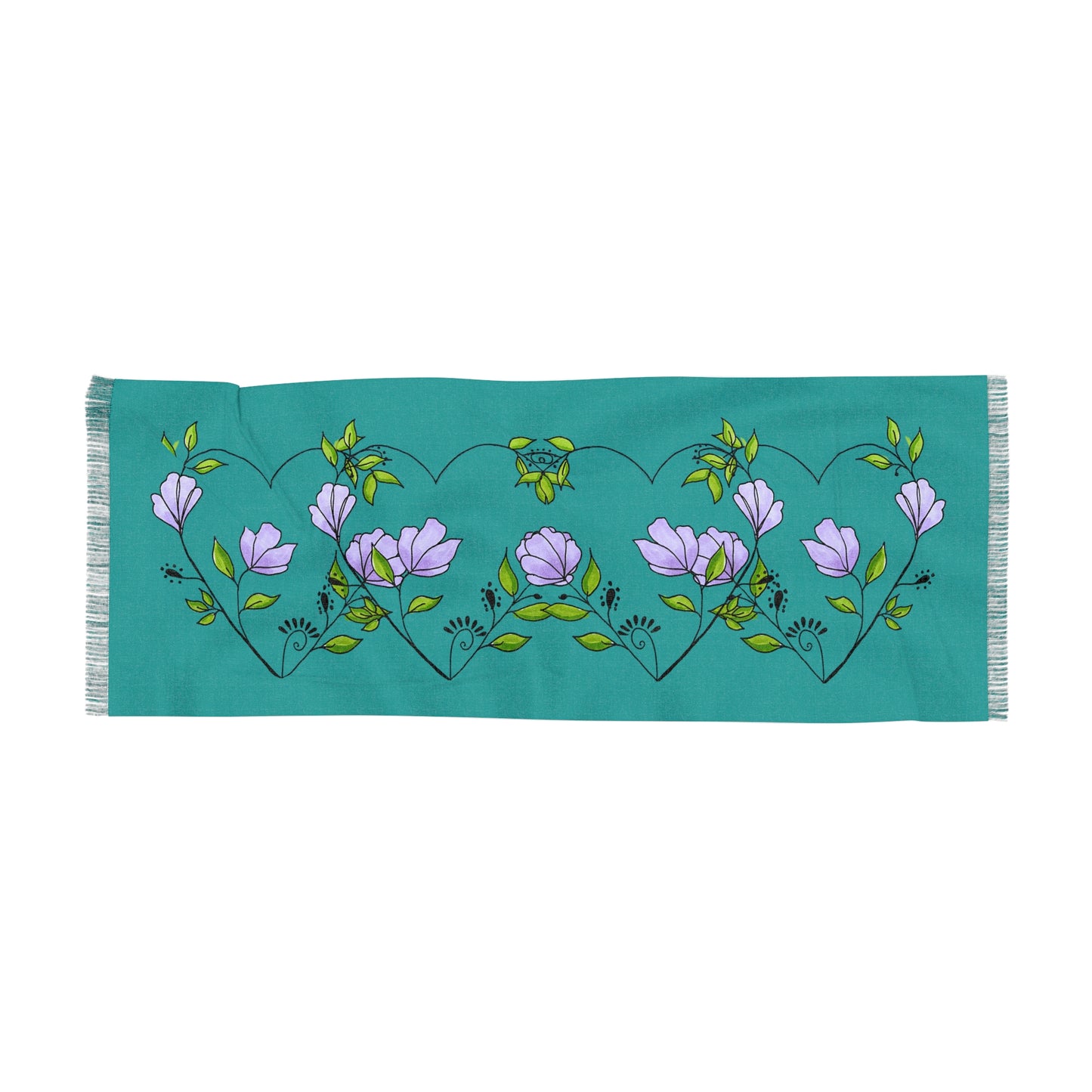 Flower heart scarf