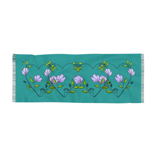 Flower heart scarf