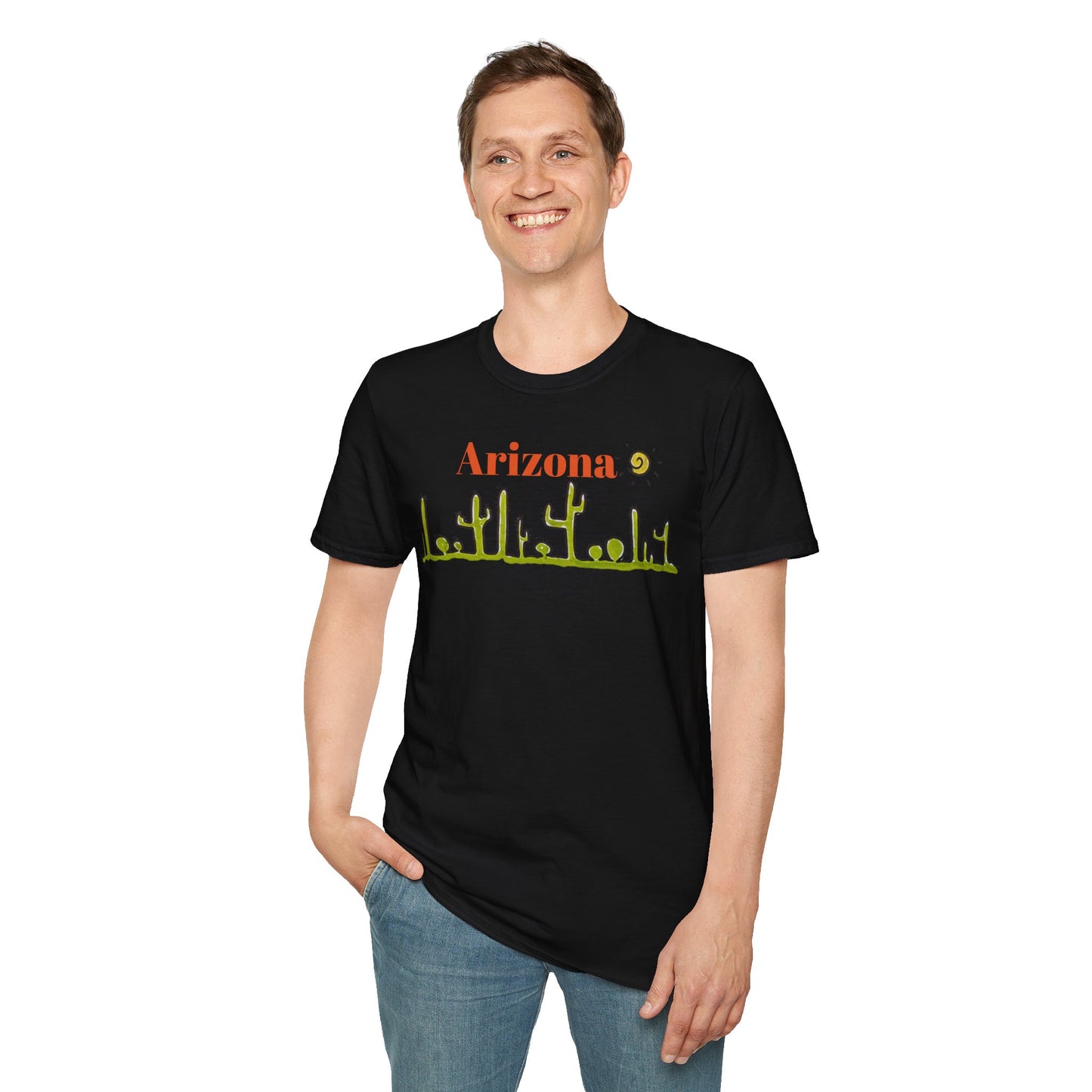 Arizona Cactus Doodle T-Shirt — Southwest Desert Tee