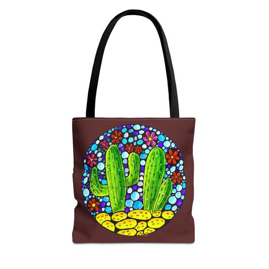 Cactus Doodle Canvas Tote Bag — Cute Hand-Drawn Succulent Design