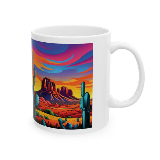 Mug - Arizona Desert Sunset Cactus Mountain Landscape Scene